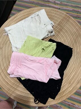 We The Free Bundle one pair of shorts and 3 tanks